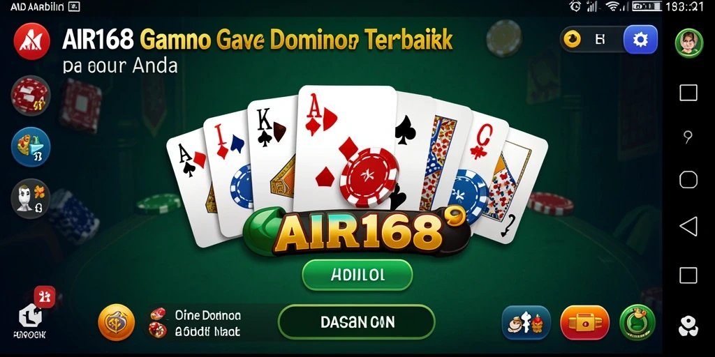 Screenshot gameplay dari AIR168 menunjukkan serunya bermain Domino.