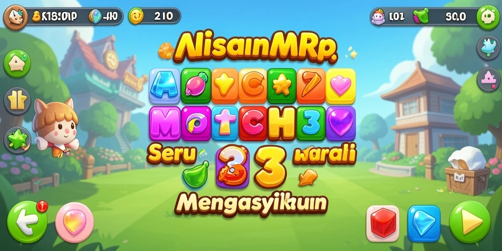 Tampilan gameplay match-3 di ALISANRP yang penuh warna.