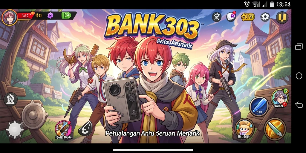 Tampilan gameplay BANK303 menampilkan pertarungan seru dan karakter anime yang mengagumkan.