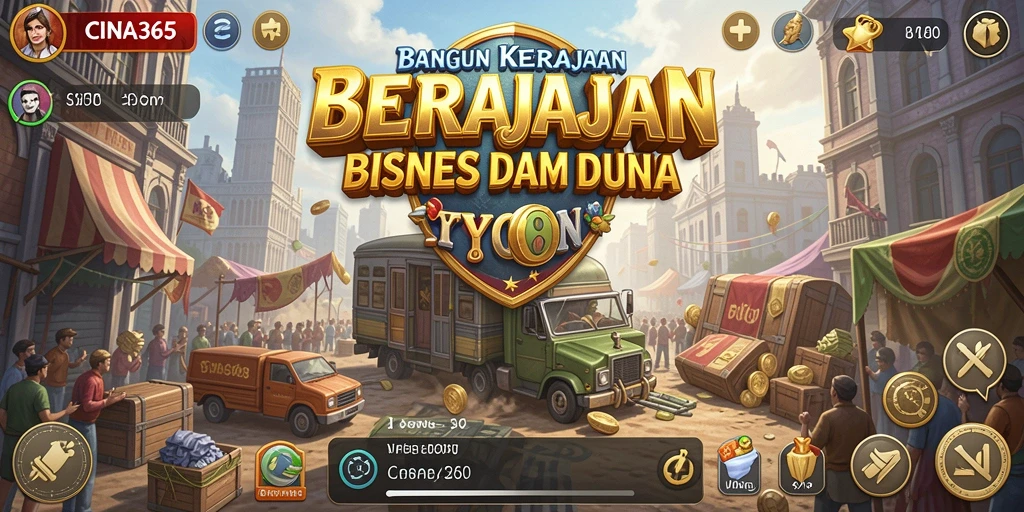 Screenshot utama CINA365 menampilkan gameplay seru di dunia Tycoon.