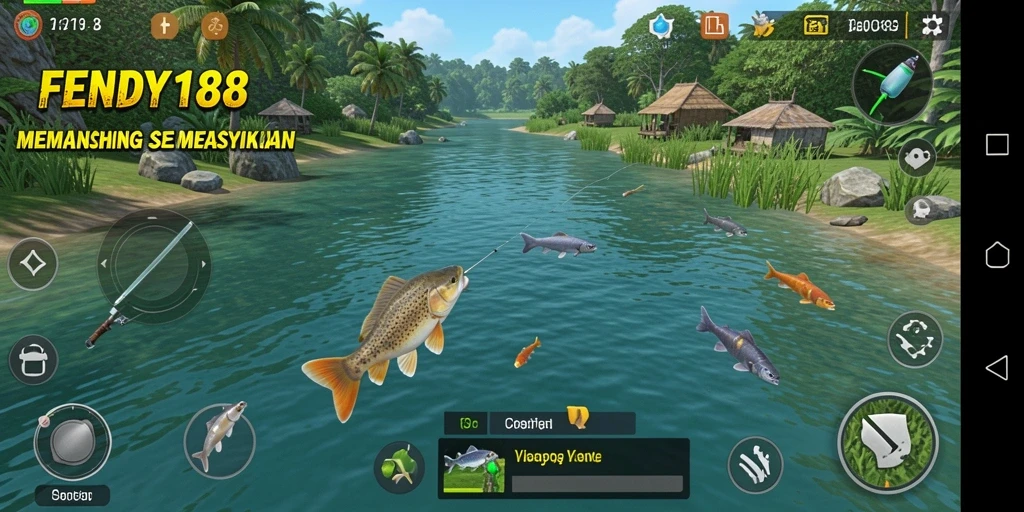 Screenshot gameplay FENDY188 yang menampilkan aksi memancing yang seru.