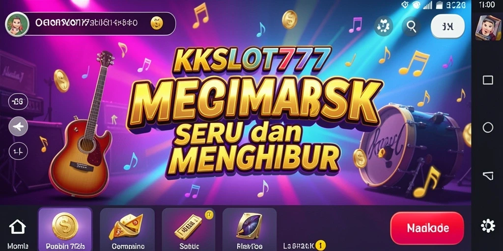 Tampilan screenshot KKSLOT777 yang menampilkan gameplay musik yang interaktif.