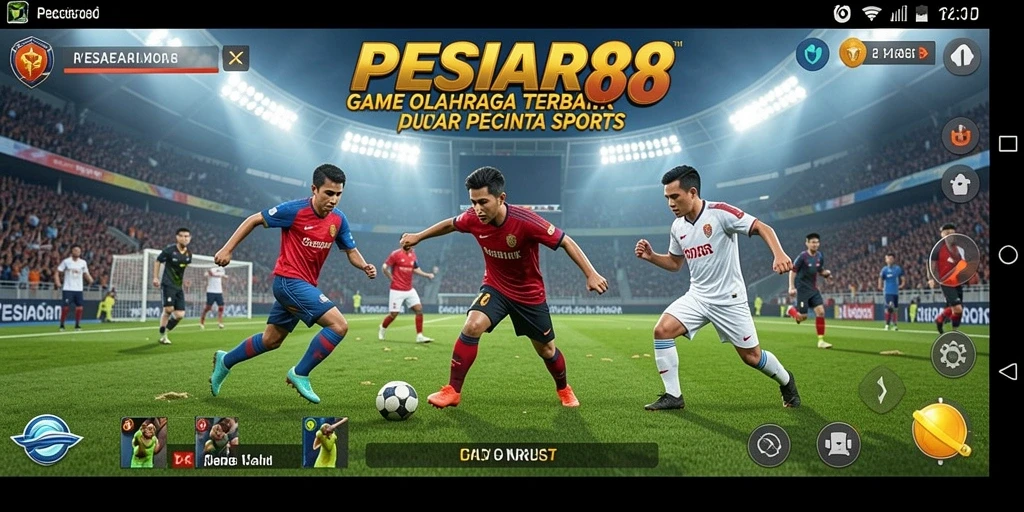 Screenshot gameplay PESIAR88 yang menunjukkan aksi olahraga yang mendebarkan.